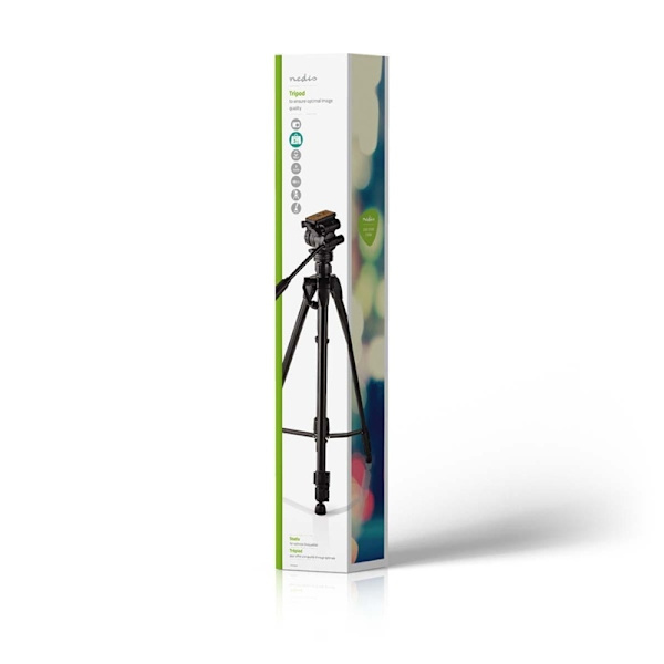 Nedis Stativ | Maximal lastkapacitet: 3.0 kg | Minsta arbetshöjd: 60.0 cm | Maximal arbetshöjd: 165.0 cm | 3 Segment | Pan & Tilt | Resväska ingår | S