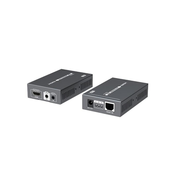 HDMI Förstärkare över Ethernet, 70m, PoE, HDBase T, svart
