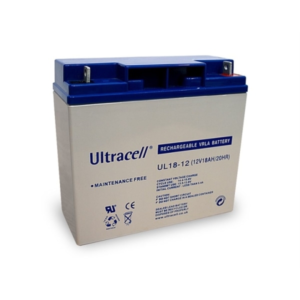 Ultracell Blybatteri 12 V, 18 Ah (UC18-12) Ämne (M5) Blybatteri,