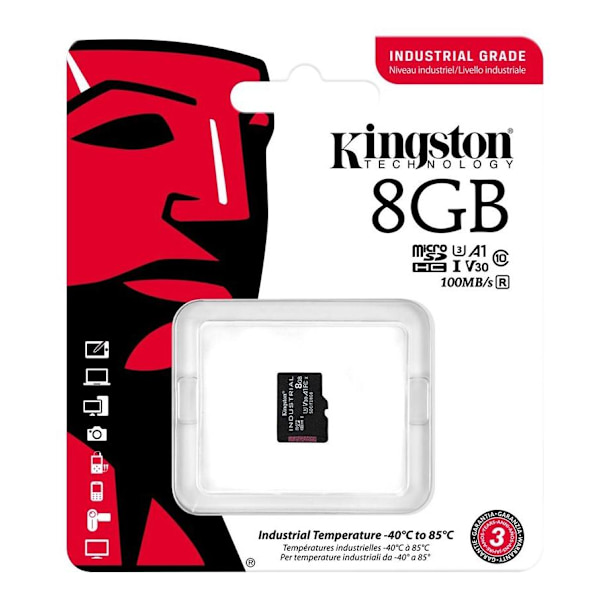 Kingston 8GB microSDHC Industrial C10 A1 pSLC Card w/o Adapter