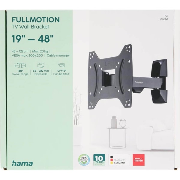 Hama TV Vægmontering Full Motion VESA op til 200x200 48" Sort