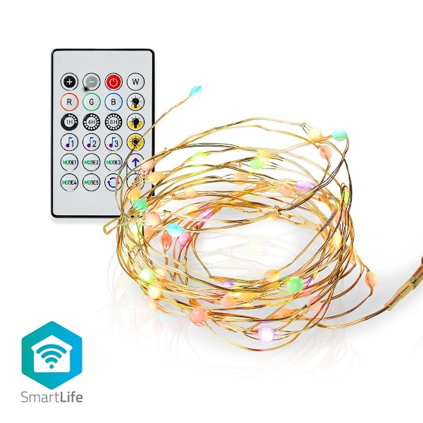 Nedis SmartLife LED-Remsa | Wi-Fi | Flerfärgad | SMD | 5.00 m | IP20 | 2700 - 6500 K | 400 lm | Androidâ„¢ / IOS