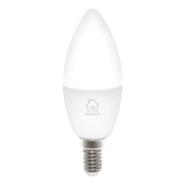 DELTACO SMART HOME LED-lampa, E14, WiFI, 4,5W, 2700K-6500K, dimb