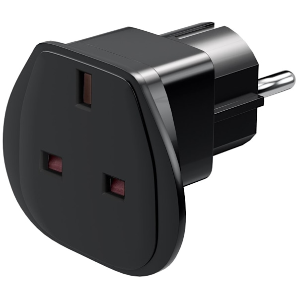 Goobay Reseadapter Storbritannien till EU, svart UK-uttag > stickkontakt med skyddsjord (typ F, CEE 7/7)