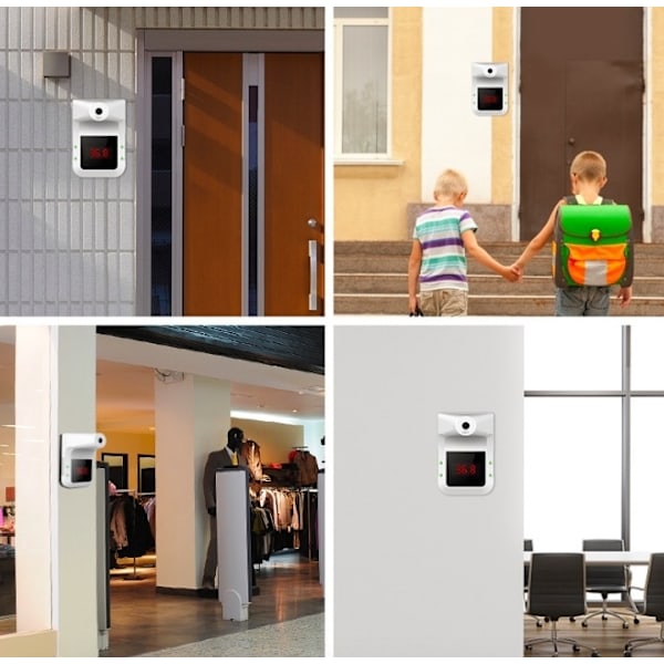 Väggfäst Febertermometer med IR-teknik, perfekt för kontor