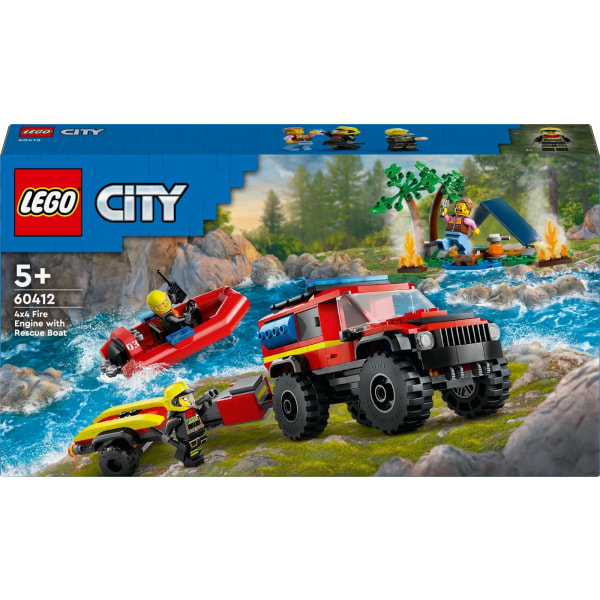 LEGO City Brand 60412 - 4x4 Brandbil med redningsbåd