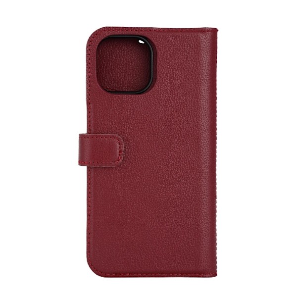 Essentials iPhone 15 leather Mag wallet, detachable, magnetic, red Röd