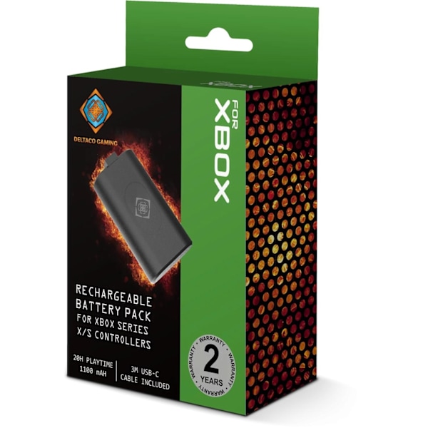 DELTACO GAMING Uppladdningsbart Batteripack för Xbox Series X Handkontroll, 1100mAh