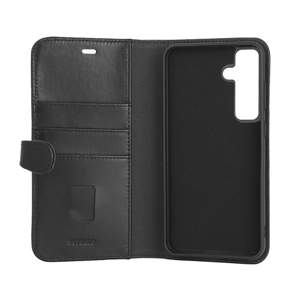 Buffalo 2in1 Leather 3 card Samsung S24+ 5G Black Svart