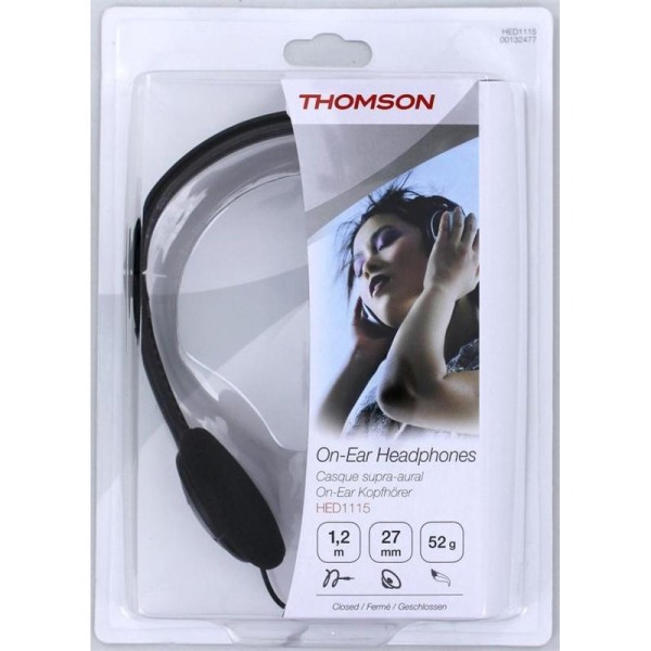 THOMSON Hovedtelefon On-Ear HED1115 Sort Svart