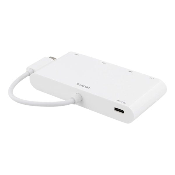 DELTACO USB-C Dockningsstation, 100W USB-C PD, HDMI, 1.5A USB-A, Gigab