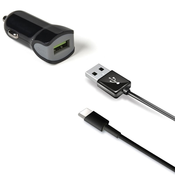 Celly Billaddare + USB-C-kabel 2,4A Sort