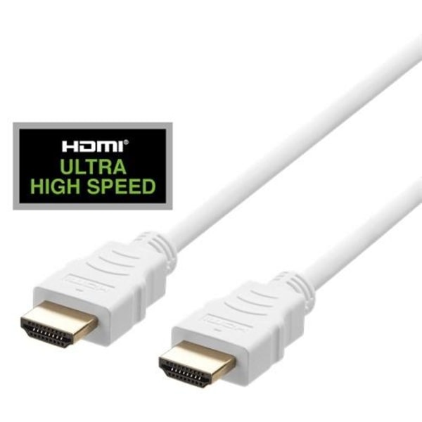 DELTACO ultranopea HDMI-kaapeli, 48Gbps, 3m, valkoinen
