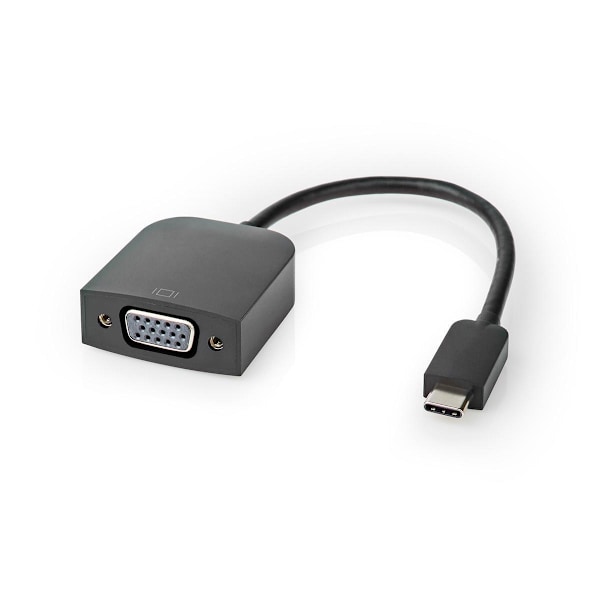 Nedis USB-C™ Adapter | USB 3.2 Gen 1 | USB-C™ Hane | VGA hona 15p | 1920x1200 | 5 Gbps | 0.20 m | Rund | Nickelplaterad | PVC | Svart | Plastpåse