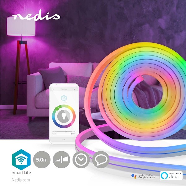 Nedis SmartLife LED-Nauha | Wi-Fi | Monivärinen | SMD | 5.00 m | IP65 | 2700 K | 480 lm | Android™ / IOS