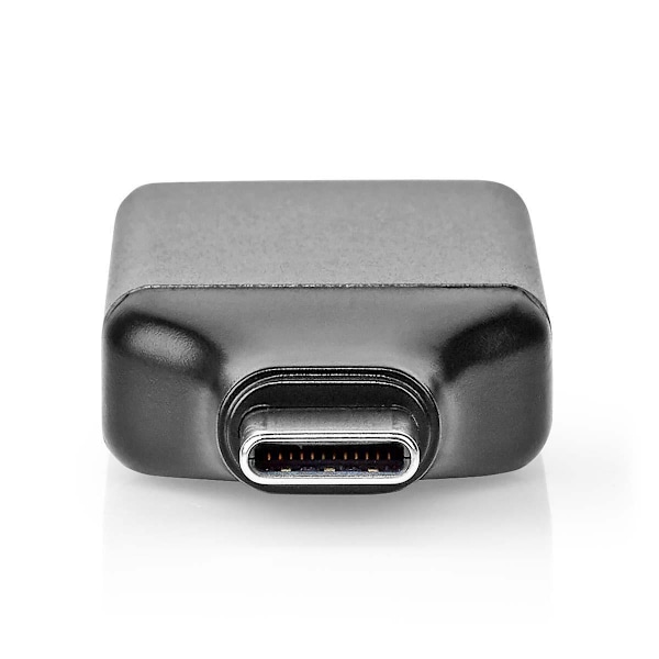 Nedis USB-C™ Adapter | USB 3.2 Gen 1 | USB-C™ Hane | DisplayPort Hona | 4K@60Hz | Rund | Nickelplaterad | Grå / Svart | Kuvert