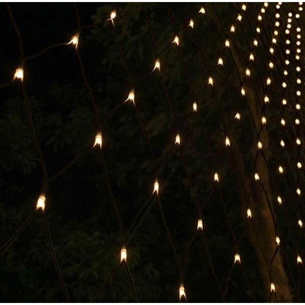 Net lyskæde, 120x150 cm, 45 LED, adapter, varm hvid