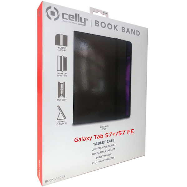 Celly BookBand Booklet Galaxy Tab S8+ / S7+ / S7 FE Svart