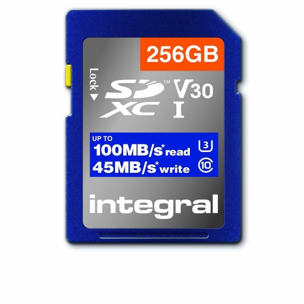 INTEGRAL High Speed SDHC/XC V30 UHS-I U3 256GB SD-minneskort