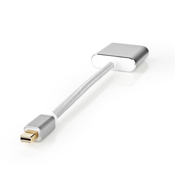 Nedis Mini Displayport-kabel | DisplayPort 1.2 | Mini DisplayPort Hane | DVI-D 24+1-Pin Hona | 21.6 Gbps | Guldplaterad | 0.20 m | Rund | Flätad | Sil