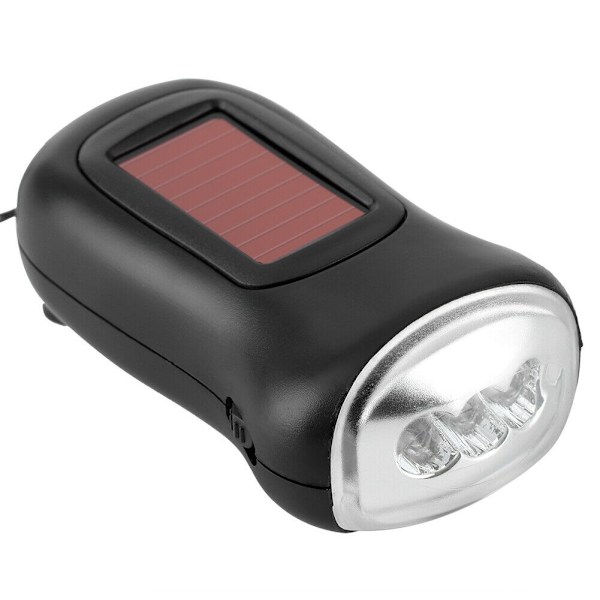 Handdriven LED-ficklampa, Svart