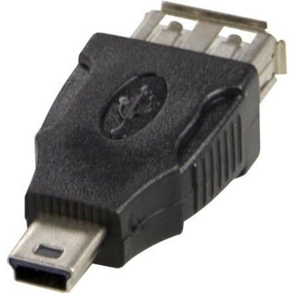 DELTACO USB-sovitin Tyyppi A-naaras - Tyyppi Mini-B uros, musta