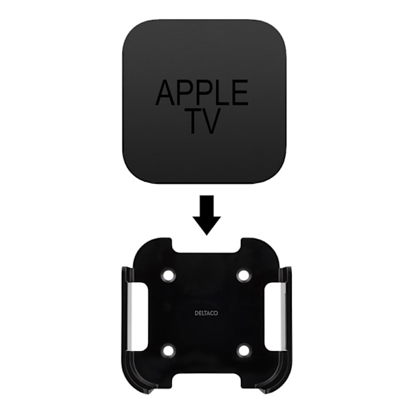 DELTACO vægbeslag til 1. og 2. gen Apple TV, sort
