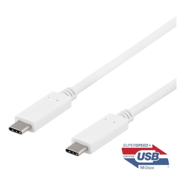 DELTACO USB-C to USB-C cable, 0.5m, 10Gbps, 100W 5A, USB 3.1 Gen
