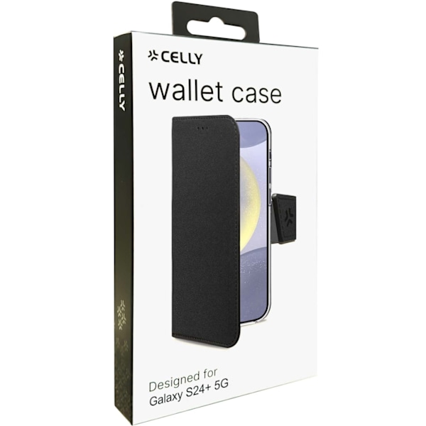 Celly Wally Wallet Case Galaxy S24+ 5G Sort Svart