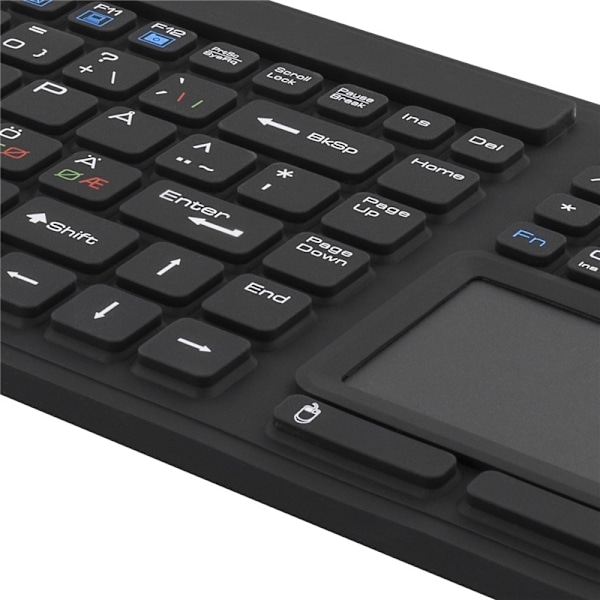 DELTACO rubberized keyboard with touchpad, IP68, 104 keys, black