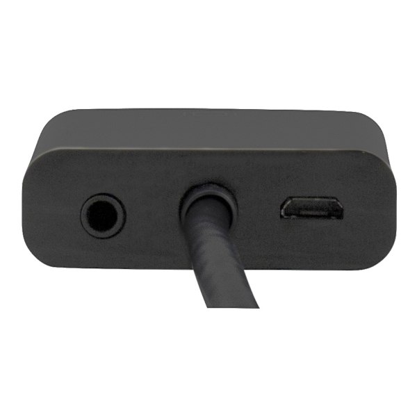 DELTACO HDMI - VGA-sovitin, 19-pin uros - 15-pin+3,5mm, 0,2m, musta