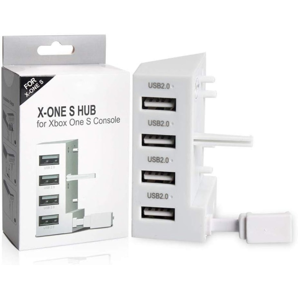 USB-Hub, 4 portar till Xbox One S, vit