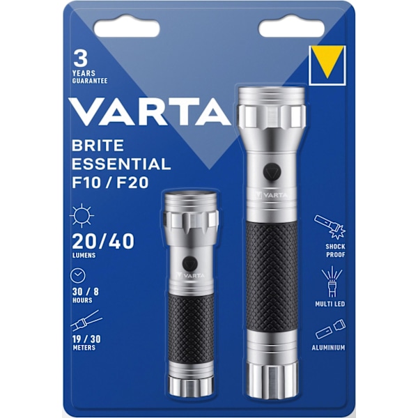 Varta Brite Essential F10 & F20  Twin Pack