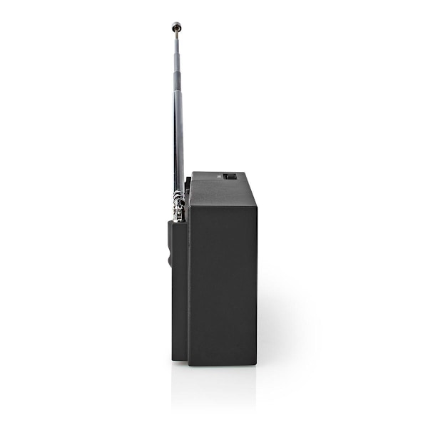 Nedis FM-radio | Bærbart design | AM / FM | Batteri | Analog | 1.5 W | Sort hvid skærm | Hovedtelefonudgang | IP20 | Sort