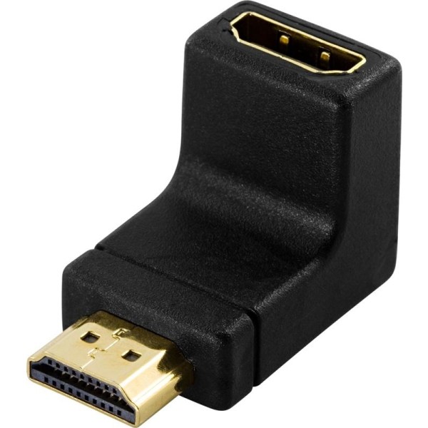 DeLOCK HDMI-adapter, 19-pin han til hun, vinklet, guldpletteret stik