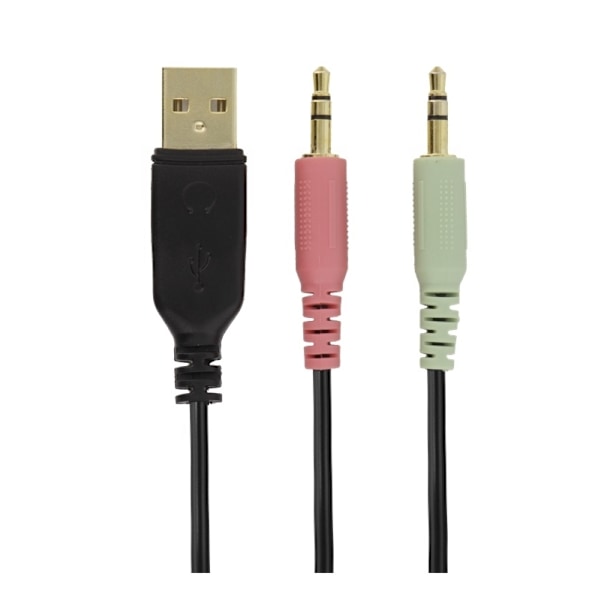 DELTACO GAMING stereoheadset, 2 x 3.5 mm, LED, 2m kabel, svart
