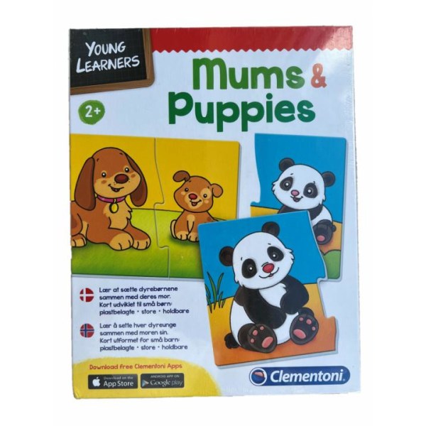 Clementoni Young Learners Mums & Puppies, Norskt & Danskt språk