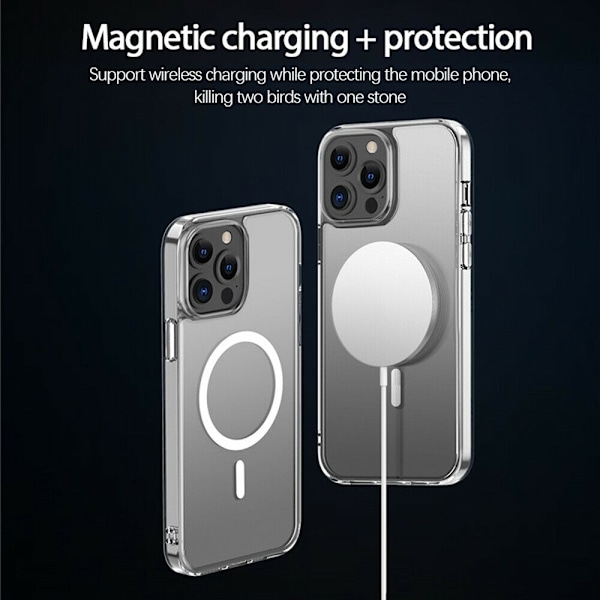 Läpinäkyvä kotelo, joka tukee magneettista latausta, iPhone 13 Transparent