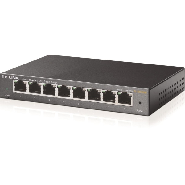 TP-LINK Gigabit Easy Smart netværksswitch, Layer 2, 8-ports 10/1