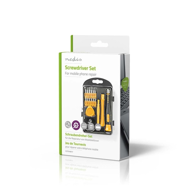 Nedis Phone/tablet repair set | 17-in-1 | Läsplatta / PC / Smartphone | Philips bits | Slitsade bits | Pentalobe-bits | Tri-wing-bits