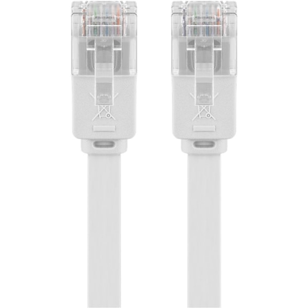 Goobay CAT 6 platt patchkabel, U/UTP, vit kopparledare (CU), 15 m