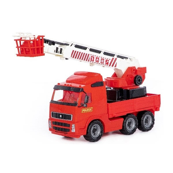 POLESIE Brandbil med stigevogn på lad 580x195x340mm
