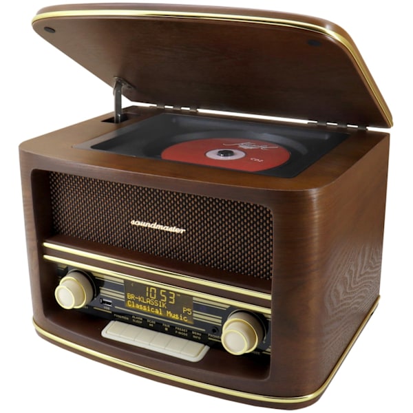 Soundmaster Musik-anläggning CD Radio Bluetooth Retro-design NR961 Trä