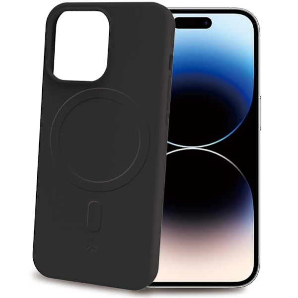 Celly Cromomag Soft rubber case MagSafe-kompatibelt iPhone 15 Pro Svart Svart