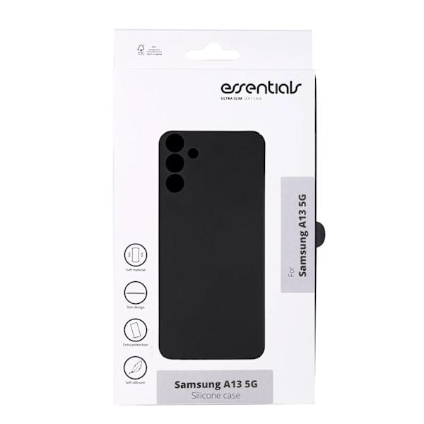 Essentials Samsung Galaxy A13 5G silicone back cover, black Svart