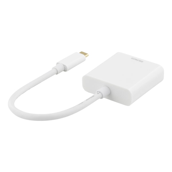 DELTACO USB-C till HDMI adapter, 4096x2160 30Hz, vit