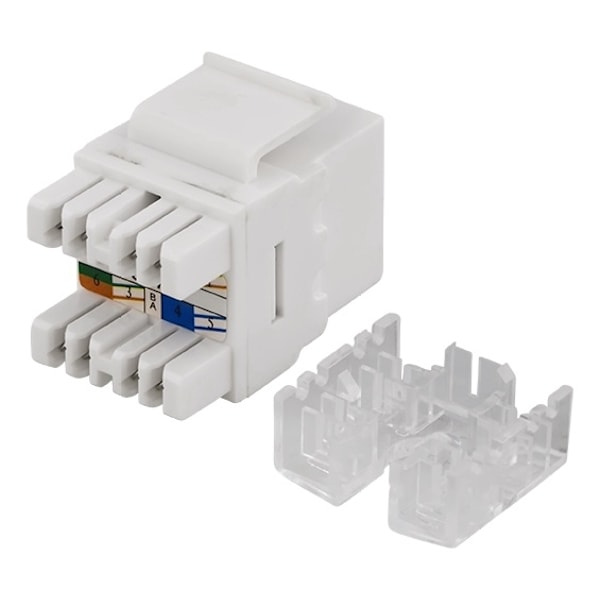 DELTACO UTP Cat6 Keystone liitin, 180 astetta, "Tool-free"