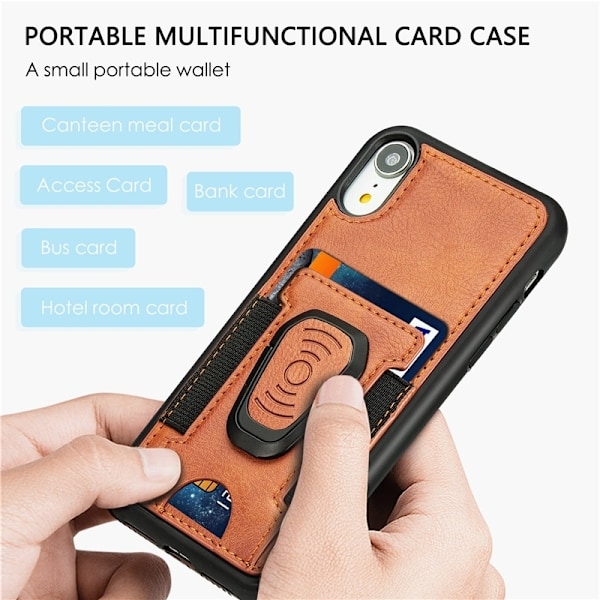 Mobilcover med ringeholder til iPhone 12/12 Pro, Sort Svart