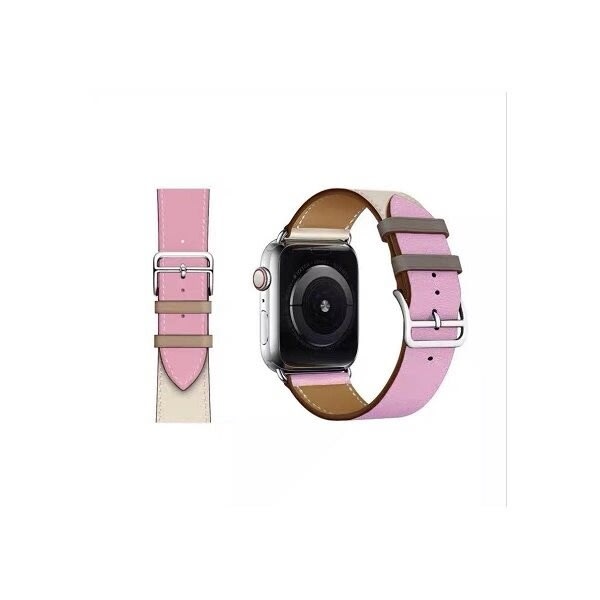 Armband i PU-läder till Apple Watch 42/44mm, Röd/Vit