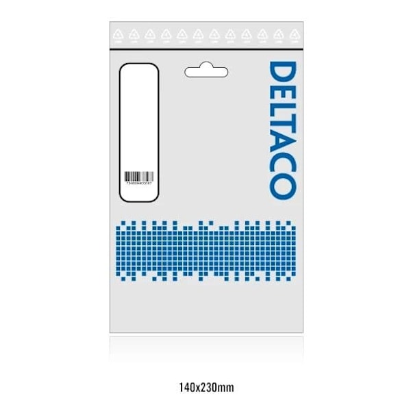 DELTACO ungrounded device cable, 2m, angled CEE 7/16 - IEC 60320, whit